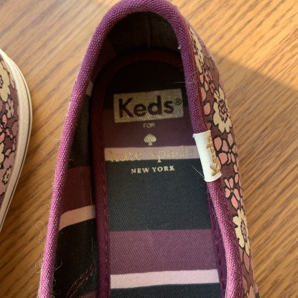 Kate Spade Keds X Sneakers Purple Floral Design Women’s Shoe Size 6.5 Casual - Picture 3 of 7